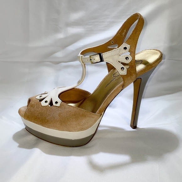 Jessica Simpson Shoes - Jessics Simpson Platform High Heel Womens Strappy Dressy Shoes Tan